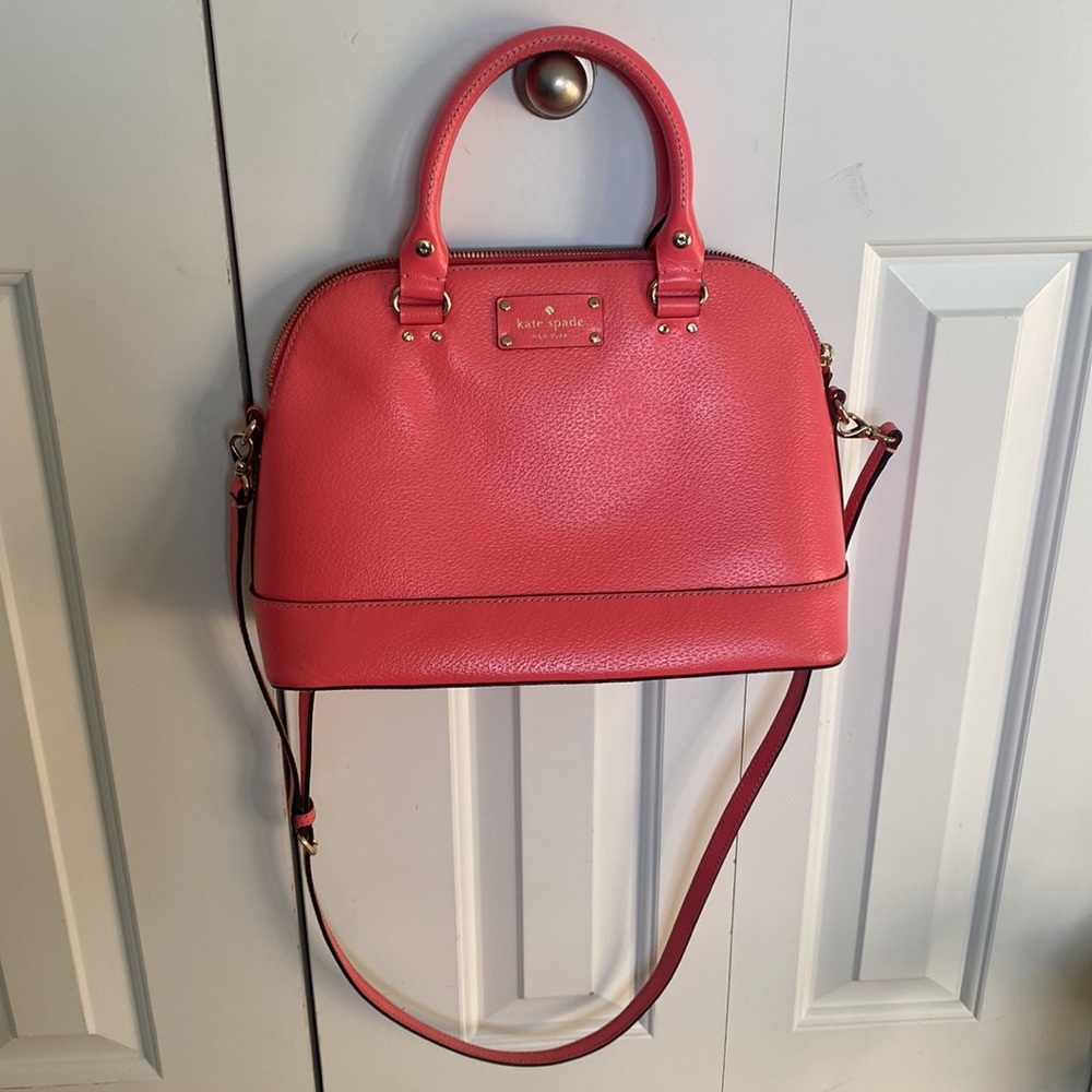 Kate Spade Beautiful Pink Satchel Handbag With Crossbody Strap With Handles - Picture 3 of 14